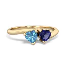 Blue Topaz Sweethearts 14K Yellow Gold ring R5260