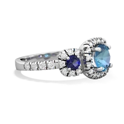 Blue Topaz Regal Halo 14K White Gold ring R5350