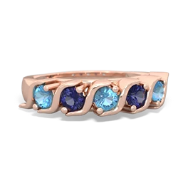 Blue Topaz Anniversary Band 14K Rose Gold ring R2089