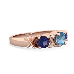 Blue Topaz Hugs And Kisses 14K Rose Gold ring R5016