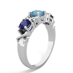 Blue Topaz Hugs And Kisses 14K White Gold ring R5016