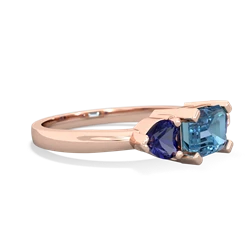 Blue Topaz Three Stone 14K Rose Gold ring R5235