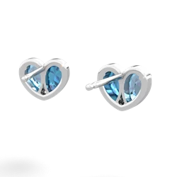 Blue Topaz 'Our Heart' 14K White Gold earrings E5072