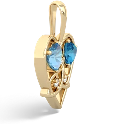 Blue Topaz Celtic Trinity Heart 14K Yellow Gold pendant P5331