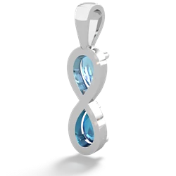 Blue Topaz Infinity 14K White Gold pendant P5050