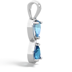 Blue Topaz Infinity 14K White Gold pendant P5050