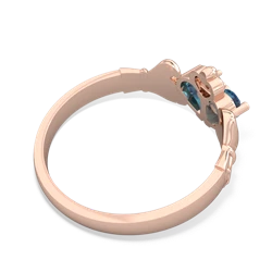 Blue Topaz 'Our Heart' Claddagh 14K Rose Gold ring R2388