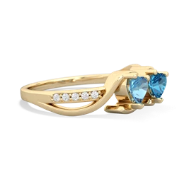 Blue Topaz Side By Side 14K Yellow Gold ring R3090