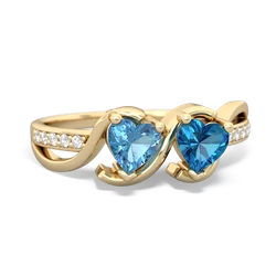 Blue Topaz Side By Side 14K Yellow Gold ring R3090