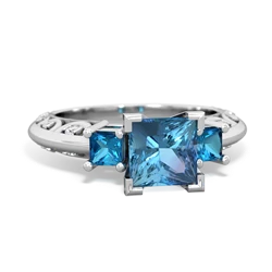 Blue Topaz Eternal Embrace Engagement 14K White Gold ring C2001