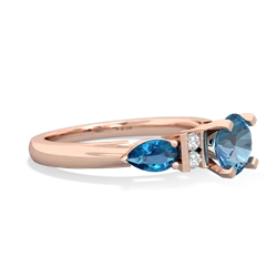 Blue Topaz 6Mm Round Eternal Embrace Engagement 14K Rose Gold ring R2005