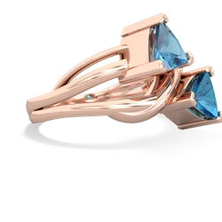 Blue Topaz Split Band Swirl 14K Rose Gold ring R2341