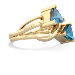 Blue Topaz Split Band Swirl 14K Yellow Gold ring R2341