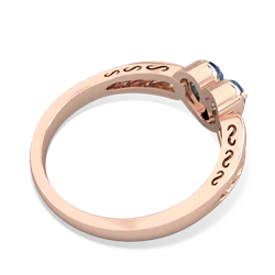 Blue Topaz Filligree 'One Heart' 14K Rose Gold ring R5070