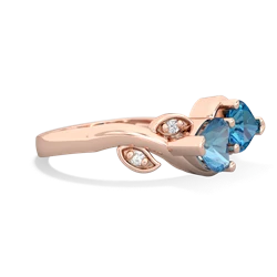 Blue Topaz Floral Elegance 14K Rose Gold ring R5790