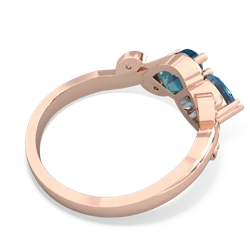 Blue Topaz Floral Elegance 14K Rose Gold ring R5790