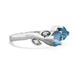 Blue Topaz Floral Elegance 14K White Gold ring R5790