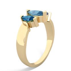 Blue Topaz Three Peeks 14K Yellow Gold ring R2433