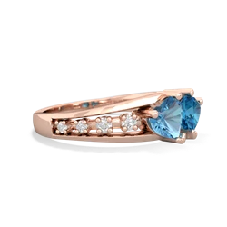 Blue Topaz Heart To Heart 14K Rose Gold ring R3342