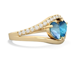 Blue Topaz Nestled Heart Keepsake 14K Yellow Gold ring R5650