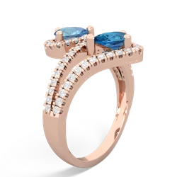 Blue Topaz Diamond Dazzler 14K Rose Gold ring R3000