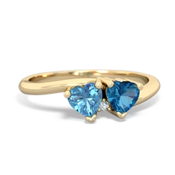 Blue Topaz Sweethearts 14K Yellow Gold ring R5260