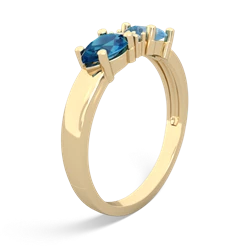 Blue Topaz Pear Bowtie 14K Yellow Gold ring R0865