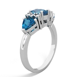 Blue Topaz Antique Style Three Stone 14K White Gold ring R2186