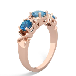 Blue Topaz Hugs And Kisses 14K Rose Gold ring R5016