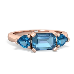 Blue Topaz Three Stone 14K Rose Gold ring R5235