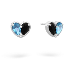 Blue Topaz 'Our Heart' 14K White Gold earrings E5072