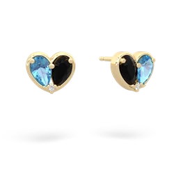 Blue Topaz 'Our Heart' 14K Yellow Gold earrings E5072