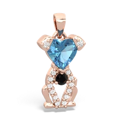 Blue Topaz Puppy Love 14K Rose Gold pendant P5800