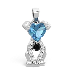 Blue Topaz Puppy Love 14K White Gold pendant P5800