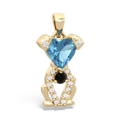 Blue Topaz Puppy Love 14K Yellow Gold pendant P5800