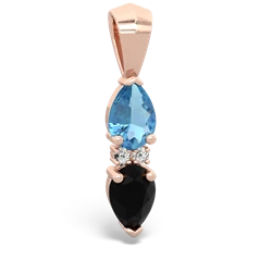 Blue Topaz Bowtie Drop 14K Rose Gold pendant P0865