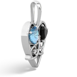 Blue Topaz Celtic Trinity Heart 14K White Gold pendant P5331