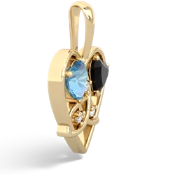 Blue Topaz Celtic Trinity Heart 14K Yellow Gold pendant P5331