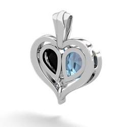 Blue Topaz Two Become One 14K White Gold pendant P5330