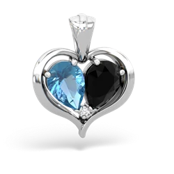 Blue Topaz Two Become One 14K White Gold pendant P5330