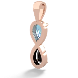 Blue Topaz Infinity 14K Rose Gold pendant P5050
