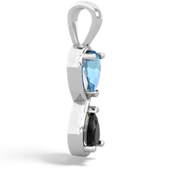 Blue Topaz Infinity 14K White Gold pendant P5050