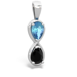 Blue Topaz Infinity 14K White Gold pendant P5050