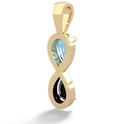 Blue Topaz Infinity 14K Yellow Gold pendant P5050