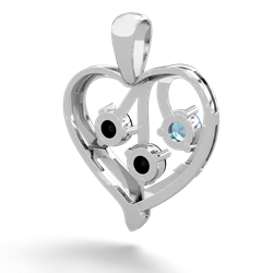 Blue Topaz Glowing Heart 14K White Gold pendant P2233