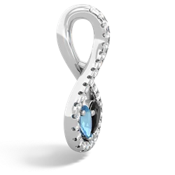 Blue Topaz Pave Twist 'One Heart' 14K White Gold pendant P5360