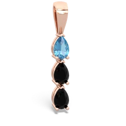 Blue Topaz Dew Drops 14K Rose Gold pendant P2251