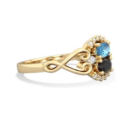 Blue Topaz Love Nest 14K Yellow Gold ring R5860