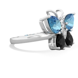 Blue Topaz Butterfly 14K White Gold ring R2215