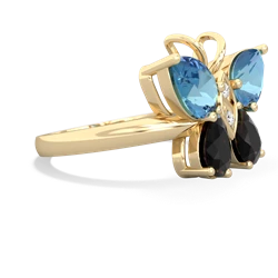 Blue Topaz Butterfly 14K Yellow Gold ring R2215